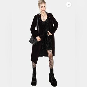 Disturbia Black Velvet Coat
